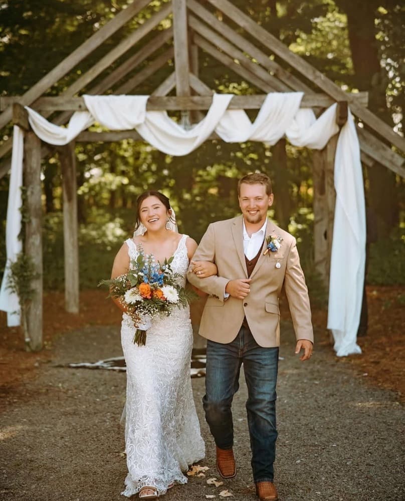 The newly married couple at Heritage Place.