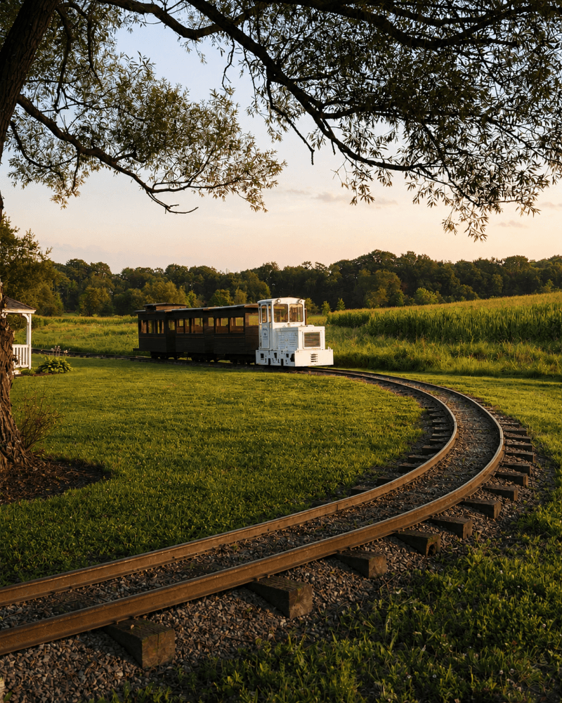 The Heritage Express, the property's train, on the grounds.